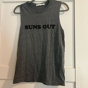 Gray Sleeveless 'Suns Out Buns Out' Tank Top
